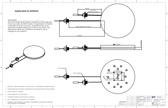 High Temp Puck Heater 200mm with Vacuum flanges